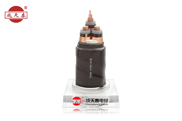 銅芯，交聯(lián)聚乙烯絕緣，鋼帶鎧裝聚乙烯護(hù)套電力電纜 YJV22 6/10kV 3芯